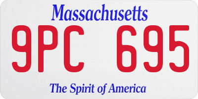MA license plate 9PC695