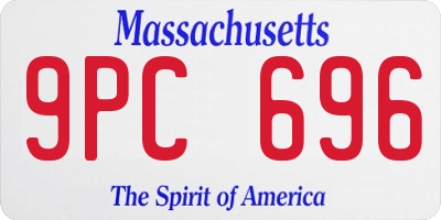 MA license plate 9PC696