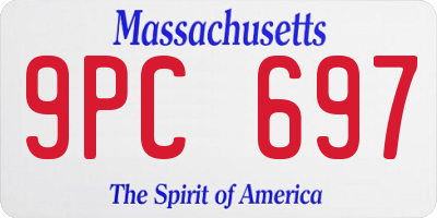 MA license plate 9PC697