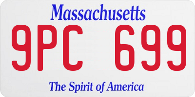 MA license plate 9PC699
