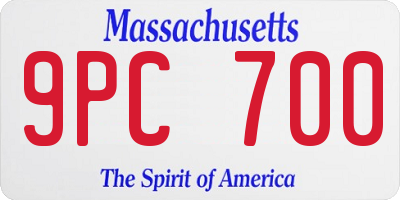 MA license plate 9PC700