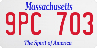 MA license plate 9PC703