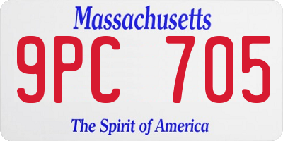MA license plate 9PC705