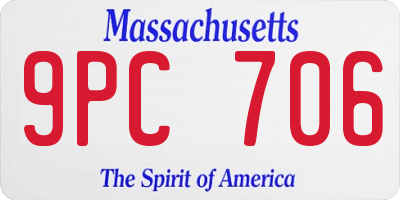 MA license plate 9PC706