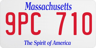MA license plate 9PC710