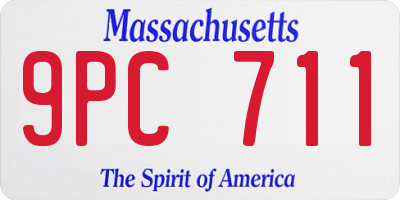 MA license plate 9PC711