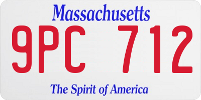 MA license plate 9PC712
