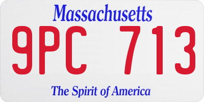 MA license plate 9PC713