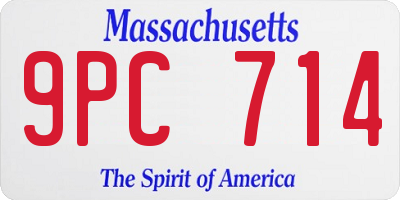 MA license plate 9PC714