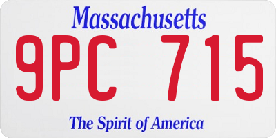MA license plate 9PC715