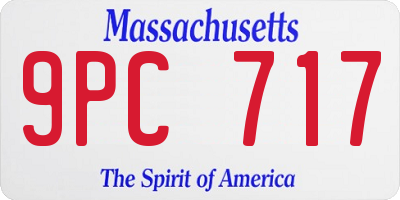 MA license plate 9PC717