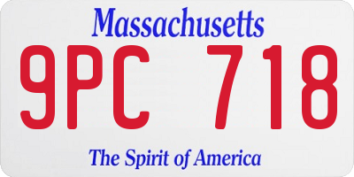 MA license plate 9PC718