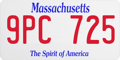 MA license plate 9PC725
