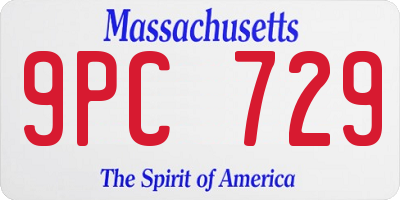 MA license plate 9PC729