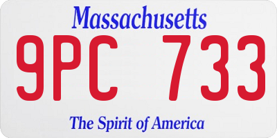 MA license plate 9PC733