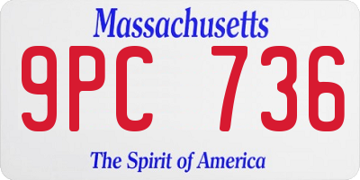 MA license plate 9PC736
