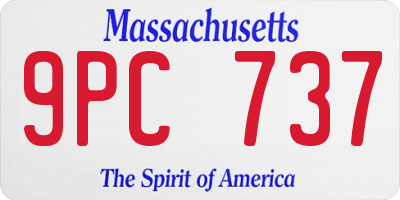 MA license plate 9PC737