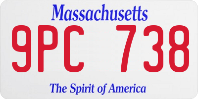 MA license plate 9PC738