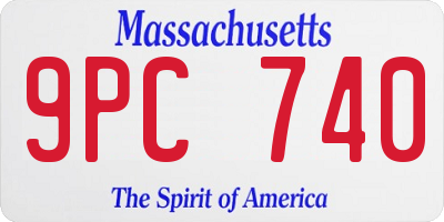 MA license plate 9PC740