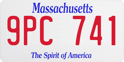 MA license plate 9PC741