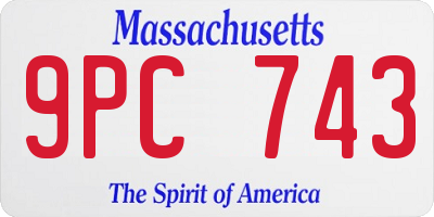 MA license plate 9PC743