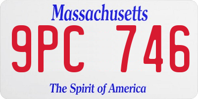 MA license plate 9PC746