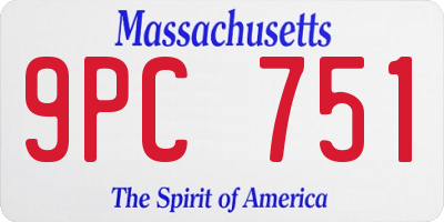 MA license plate 9PC751