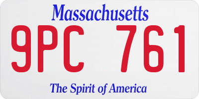 MA license plate 9PC761