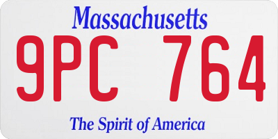 MA license plate 9PC764