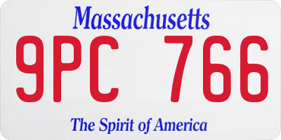 MA license plate 9PC766