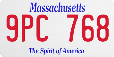 MA license plate 9PC768