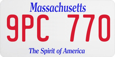 MA license plate 9PC770