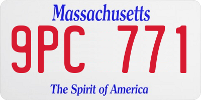 MA license plate 9PC771