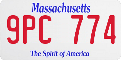 MA license plate 9PC774