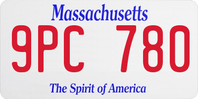 MA license plate 9PC780