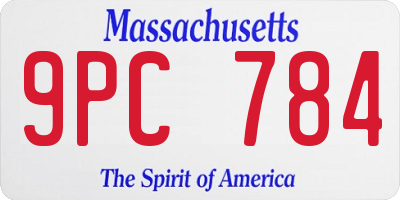 MA license plate 9PC784