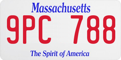 MA license plate 9PC788