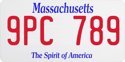 MA license plate 9PC789