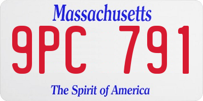 MA license plate 9PC791