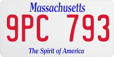 MA license plate 9PC793