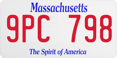 MA license plate 9PC798