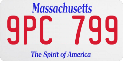 MA license plate 9PC799