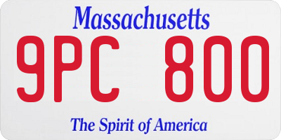 MA license plate 9PC800