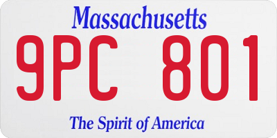 MA license plate 9PC801