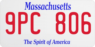 MA license plate 9PC806