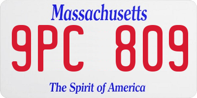 MA license plate 9PC809