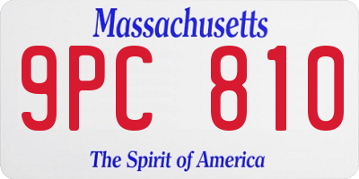 MA license plate 9PC810