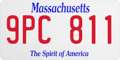 MA license plate 9PC811