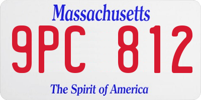 MA license plate 9PC812