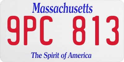 MA license plate 9PC813